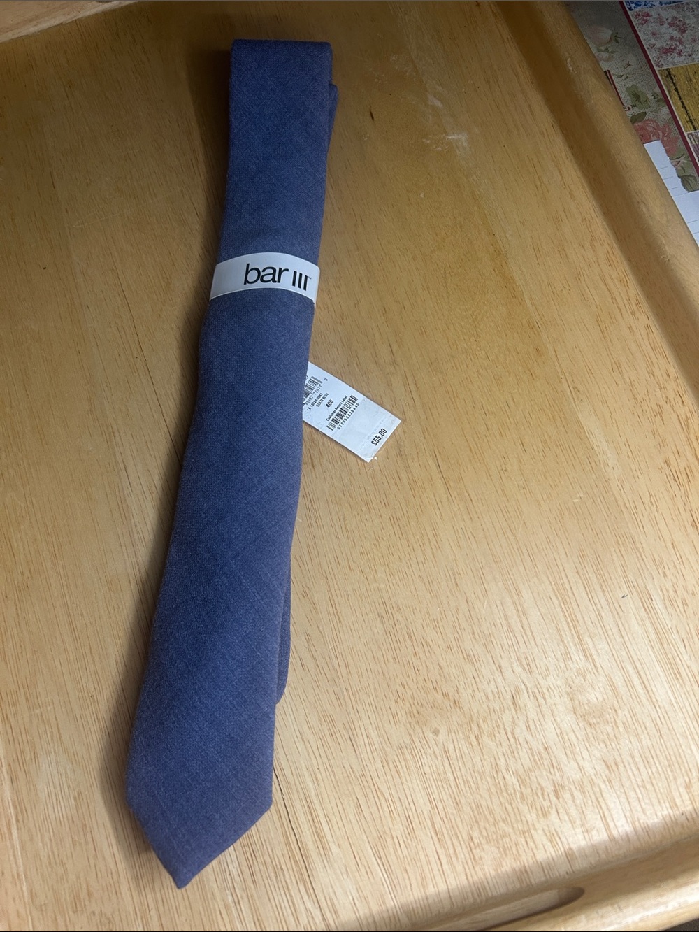 Bar III Men's Heathered Blue Slim Tie